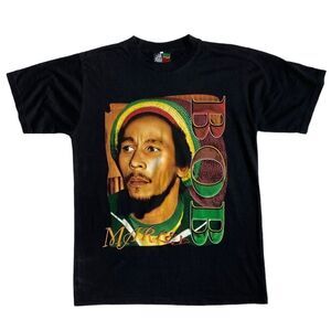 Zion Original Rude Bwoy Bob Marley Black Double Sided Graphic T-Shirt SZ M